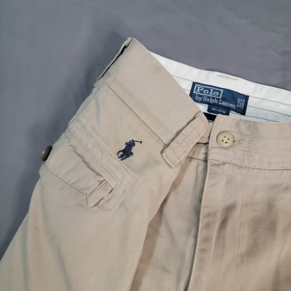 Vintage Polo Ralph Lauren Cargo‎ Shorts Mens 42T Khaki 11" Inseam GUC Tall